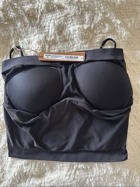 SKIMS Black Seamless Longline Bralette Molded Cup